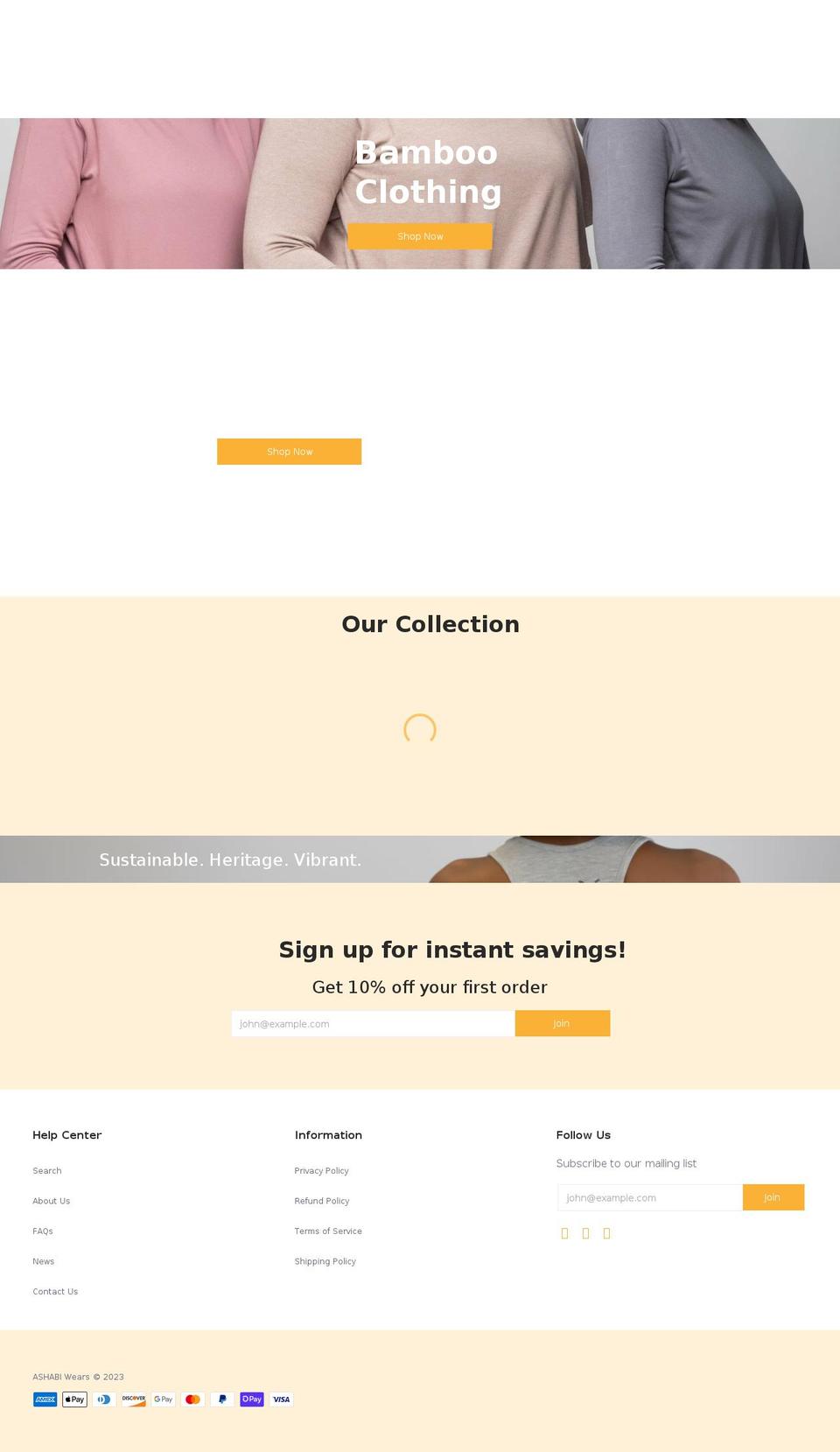 ashabiwears.ca shopify website screenshot