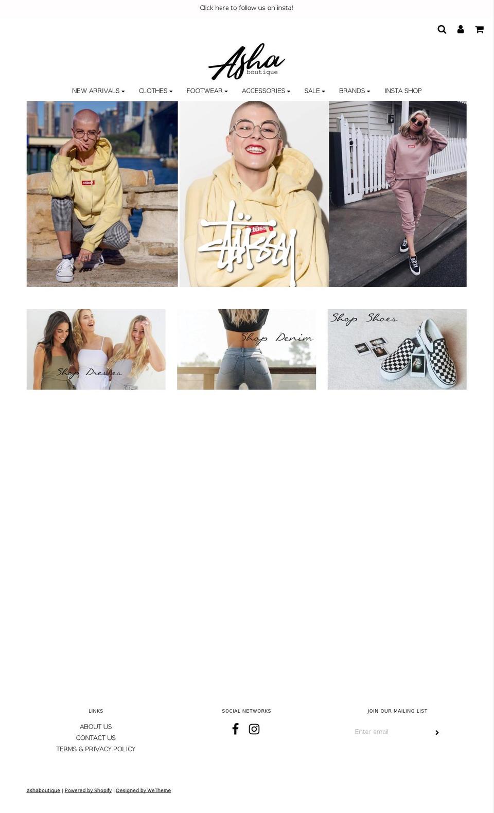 ashaboutique.com.au shopify website screenshot