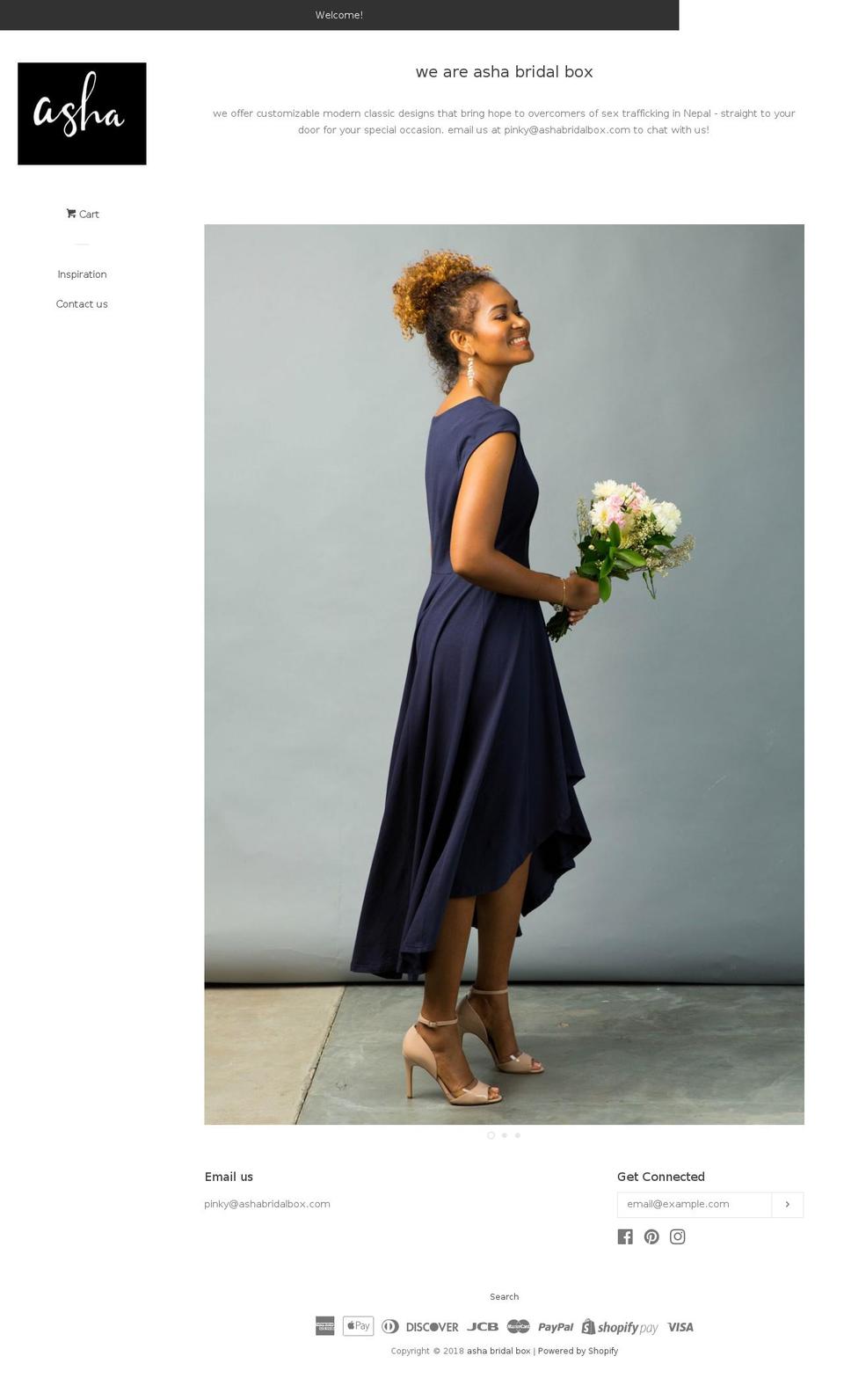 ashabridalbox.com — Shopify storefront screenshot