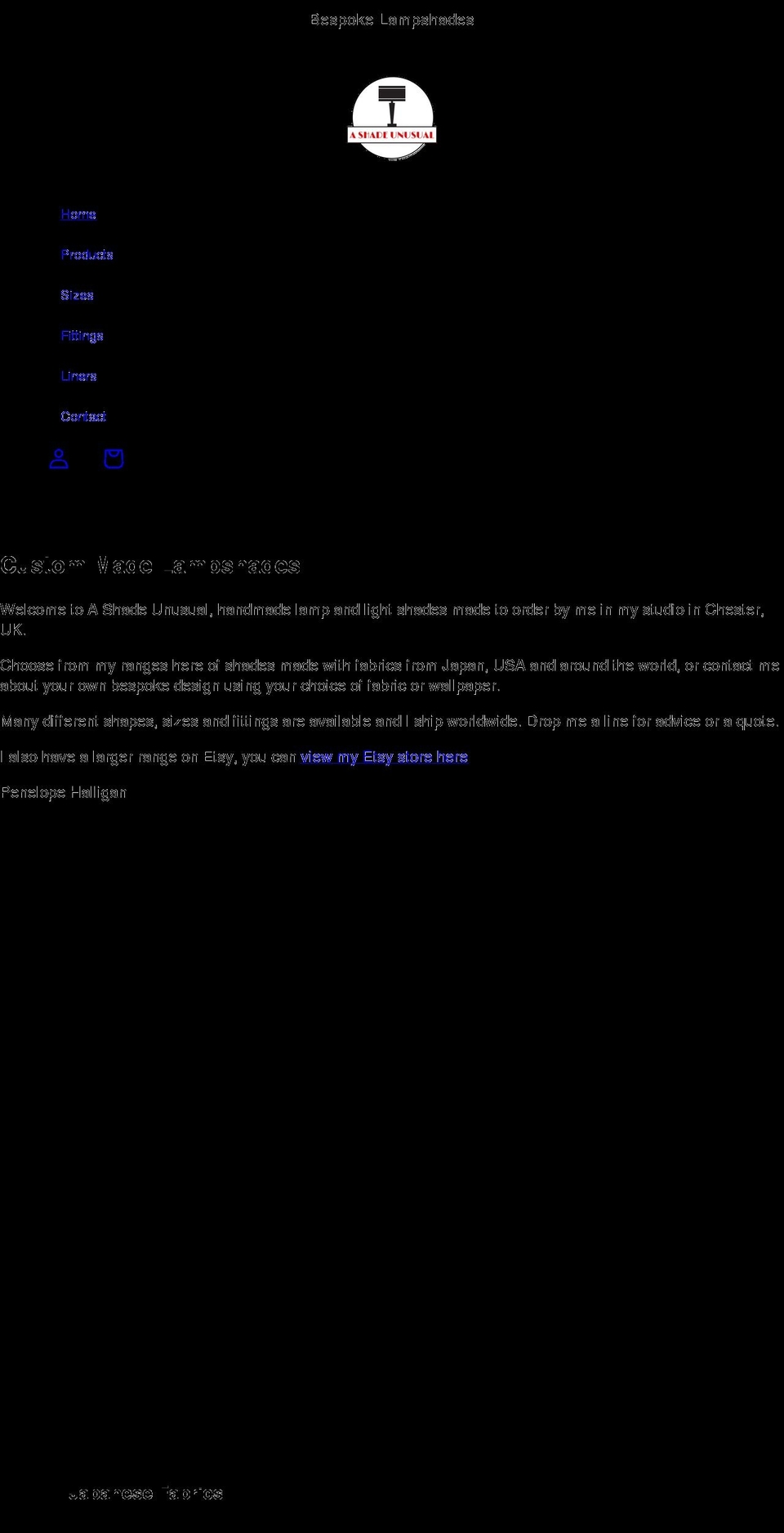 ashadeunusual.com shopify website screenshot