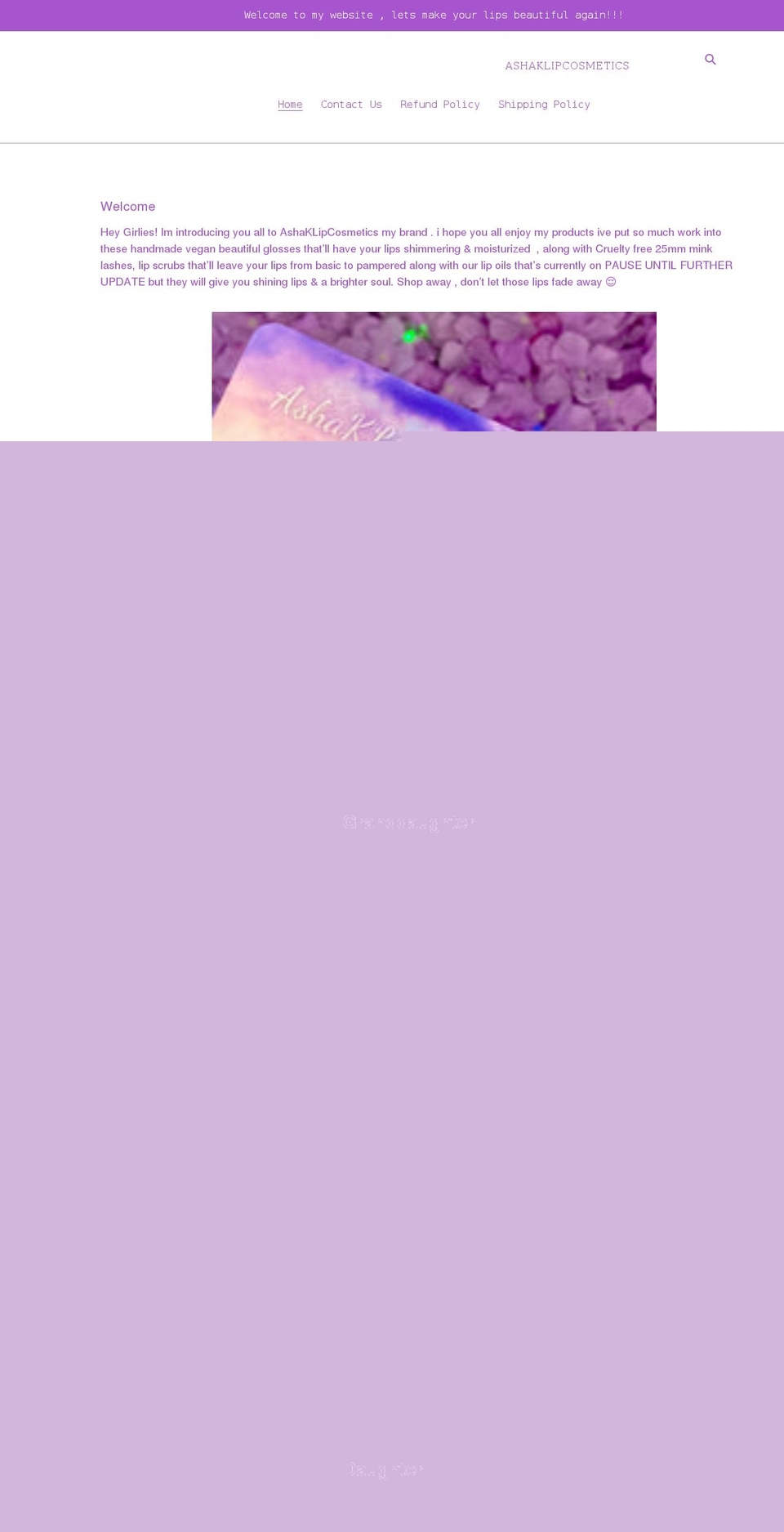 ashaklipcosmetics.com shopify website screenshot