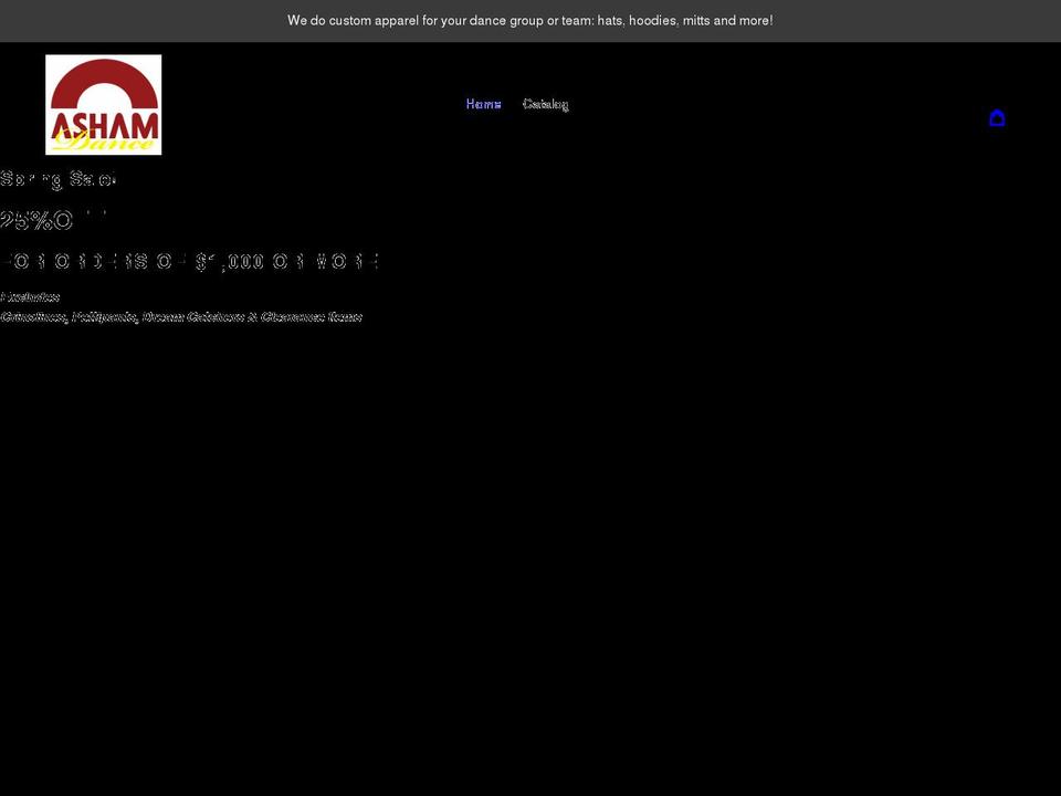 ashamdance.com shopify website screenshot