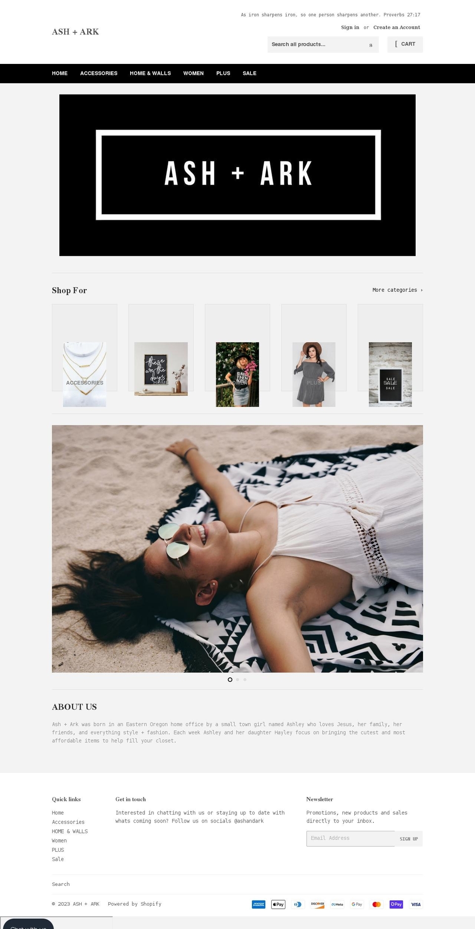 ashandark.com shopify website screenshot