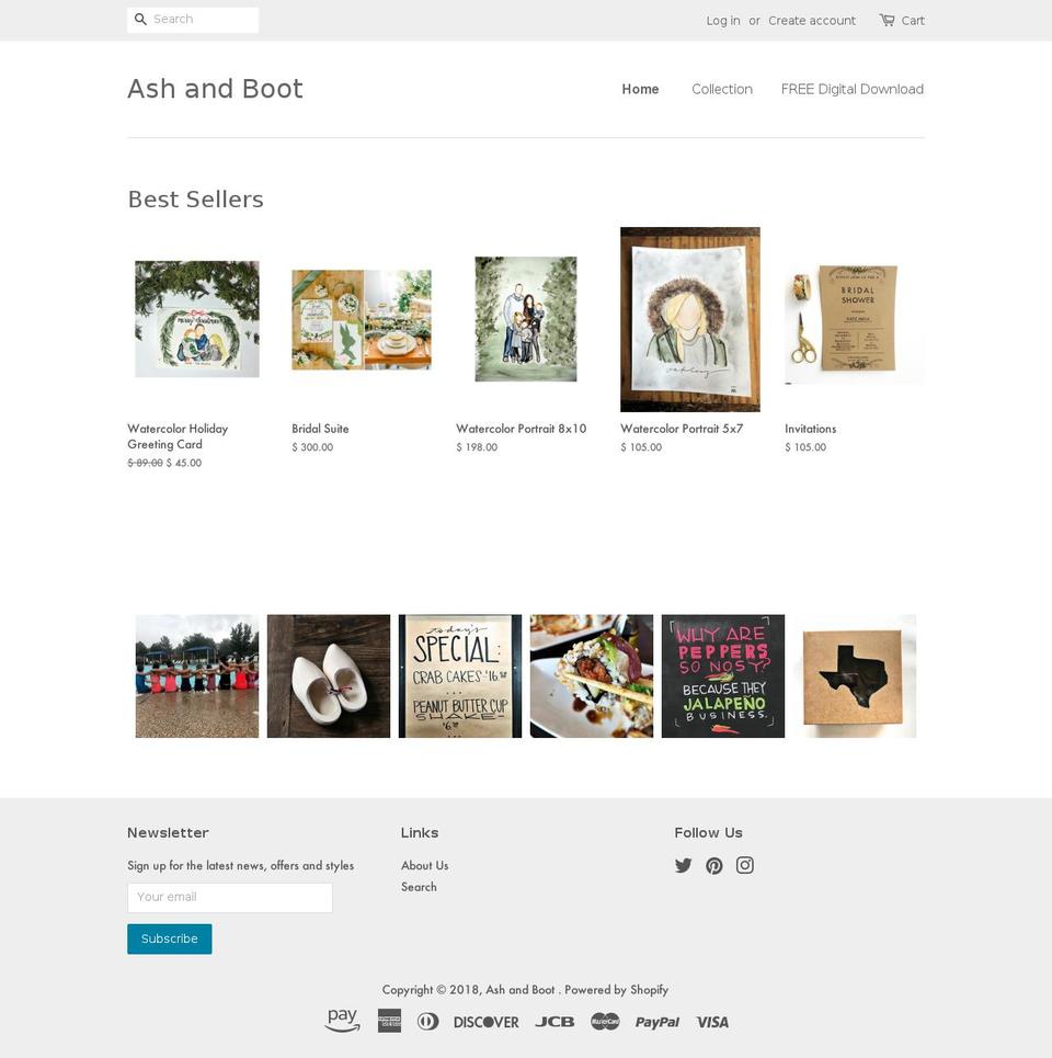 ashandboot.com — Shopify storefront screenshot