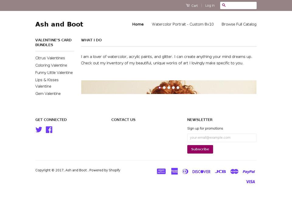 ashandboot.info shopify website screenshot