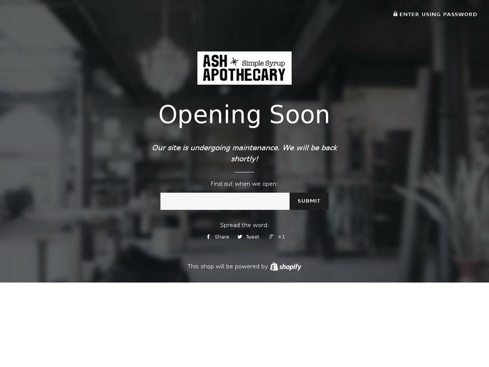 ashapothecary.net shopify website screenshot