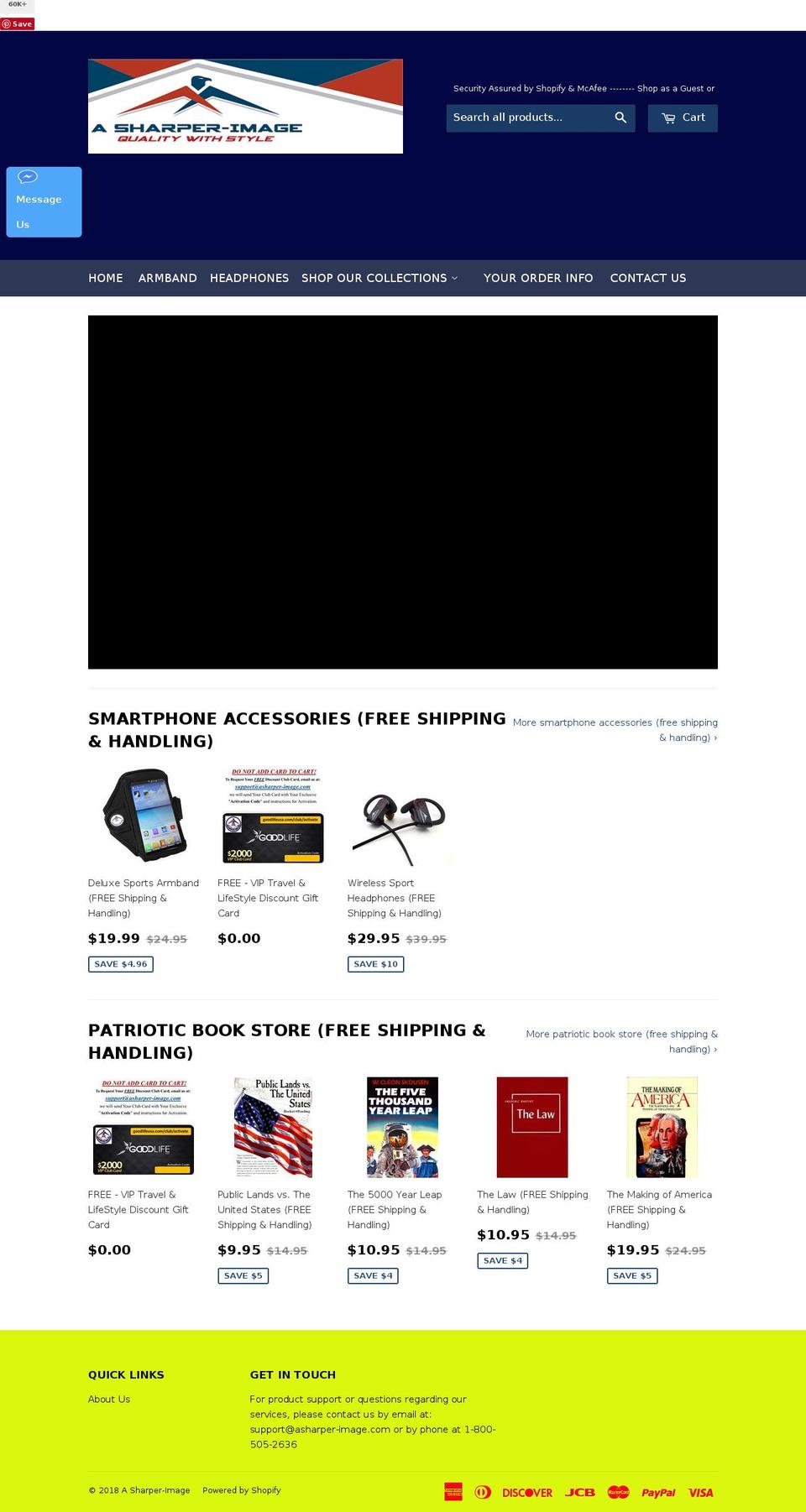 asharper-image.com — Shopify storefront screenshot