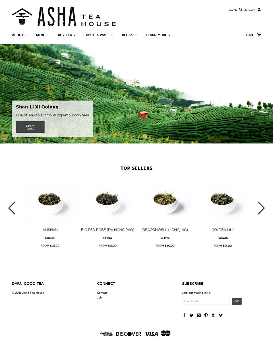 ashateahouse.com shopify website screenshot