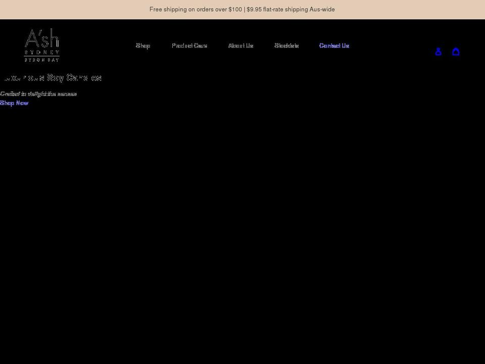 ashcandlessydney.com shopify website screenshot