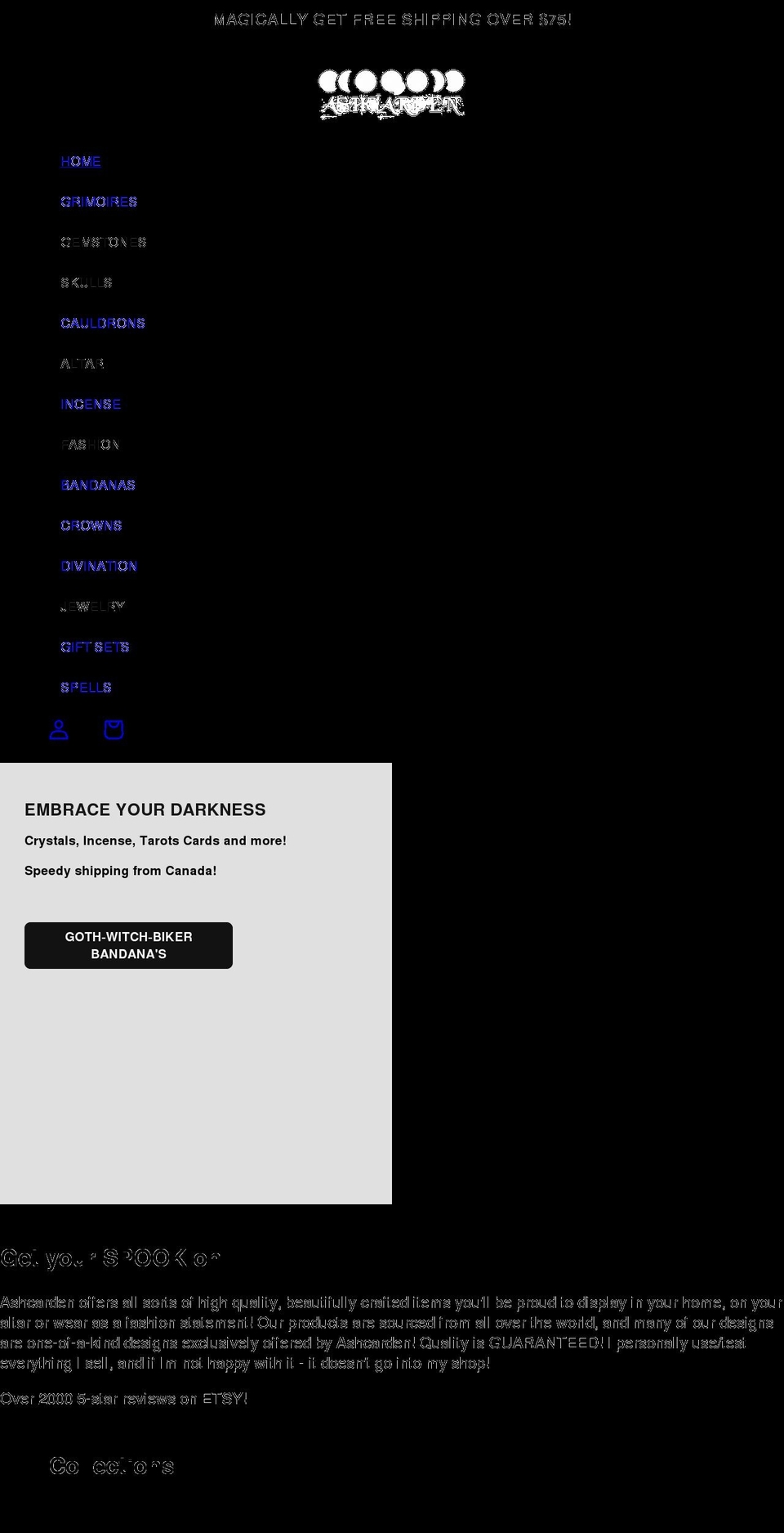 ashcarden.com shopify website screenshot