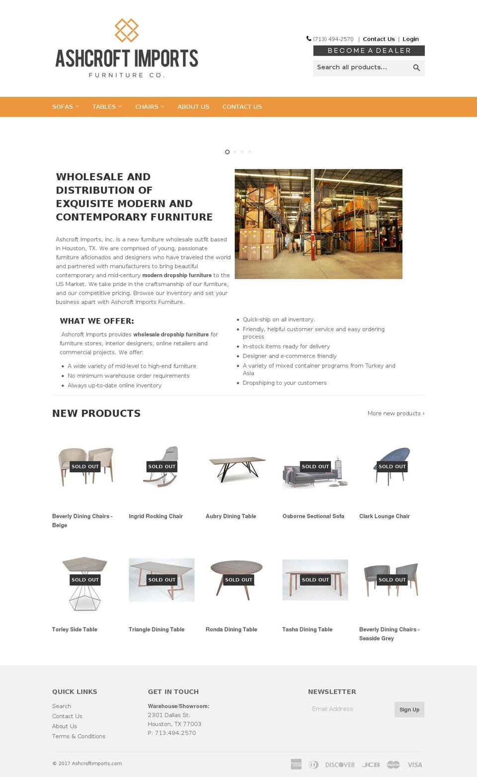 ashcroftimports.com shopify website screenshot