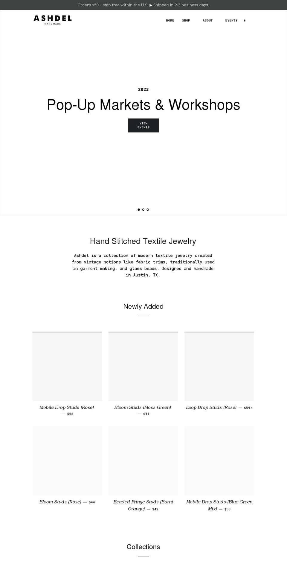 ashdel.com shopify website screenshot