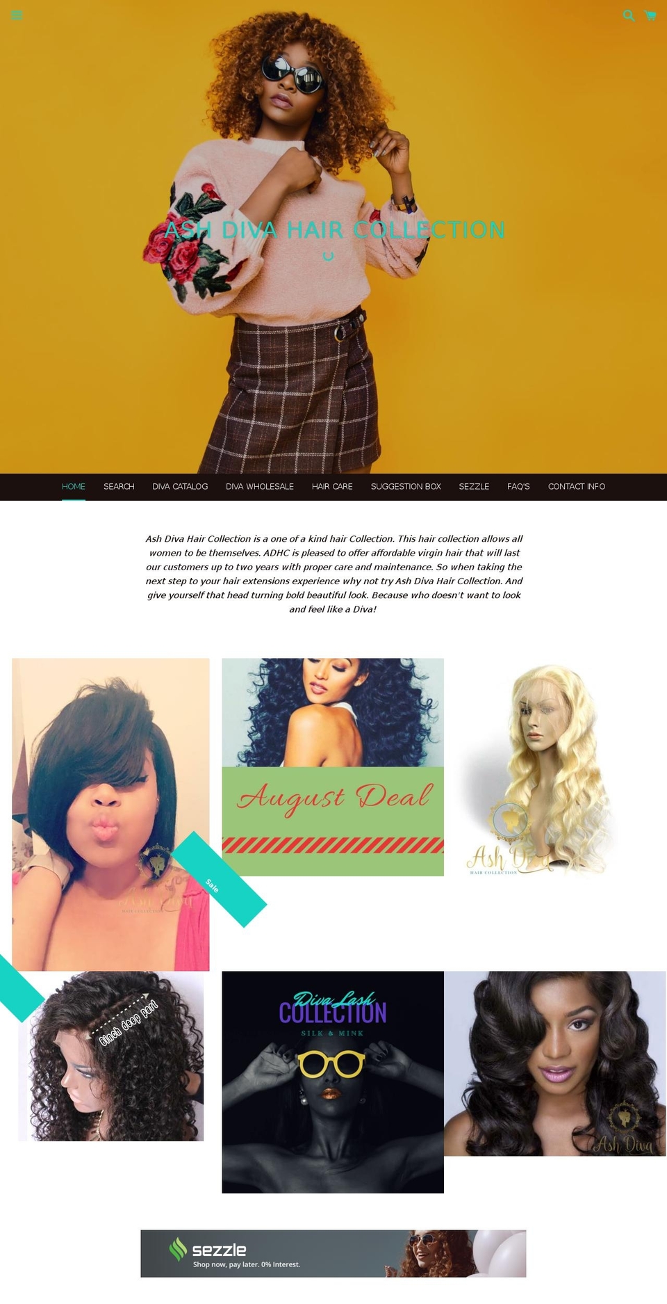 ashdivahc.com — Shopify storefront screenshot