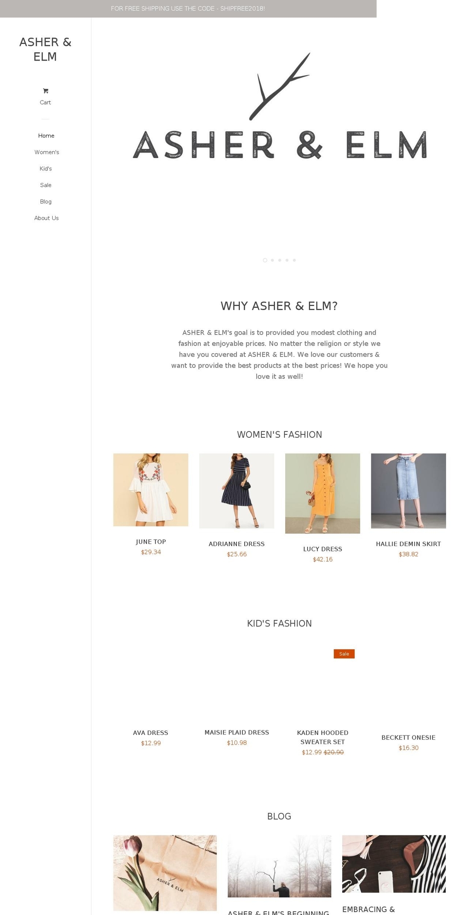 asherandelm.com — Shopify storefront screenshot