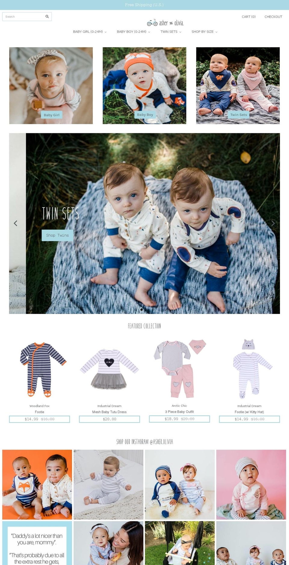 Olivia Shopify theme site example asherandolivia.com