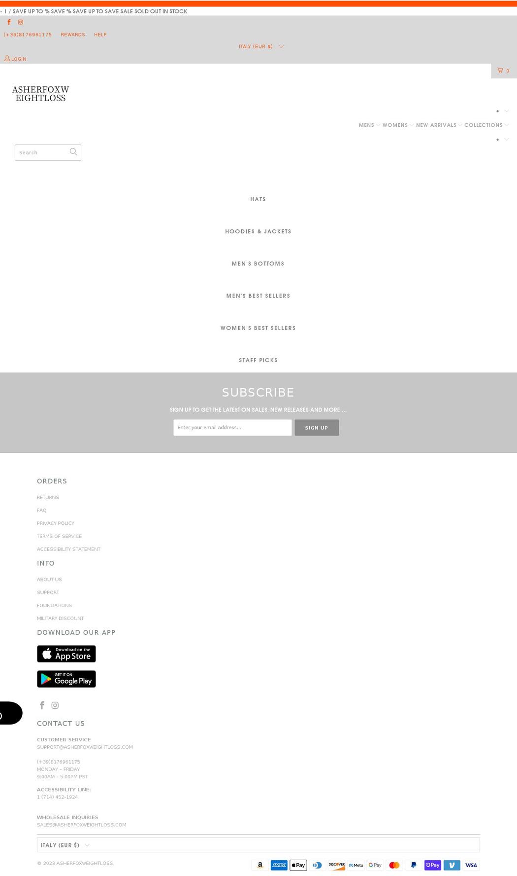 asherfoxweightloss.com shopify website screenshot