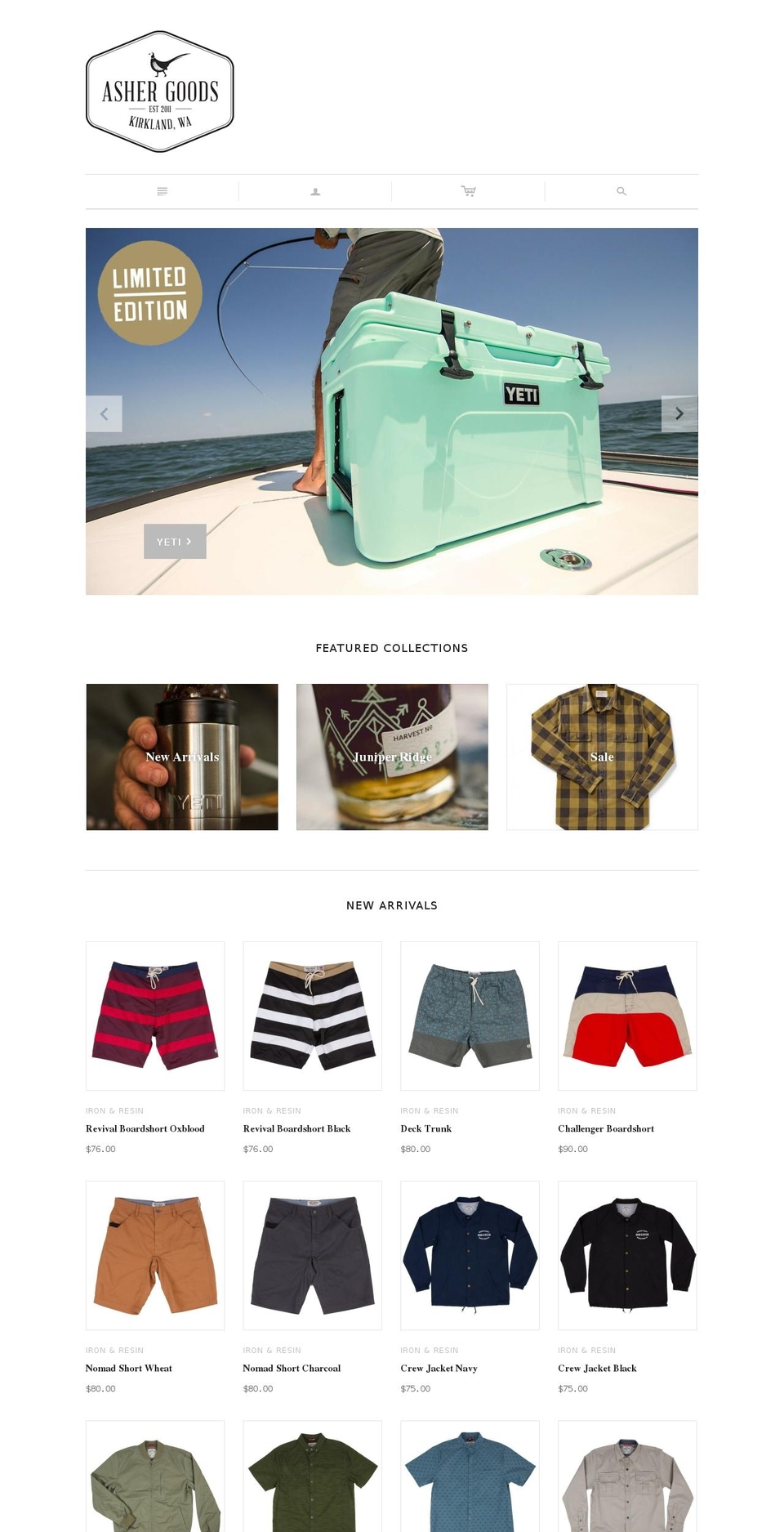 ashergoods.com shopify website screenshot