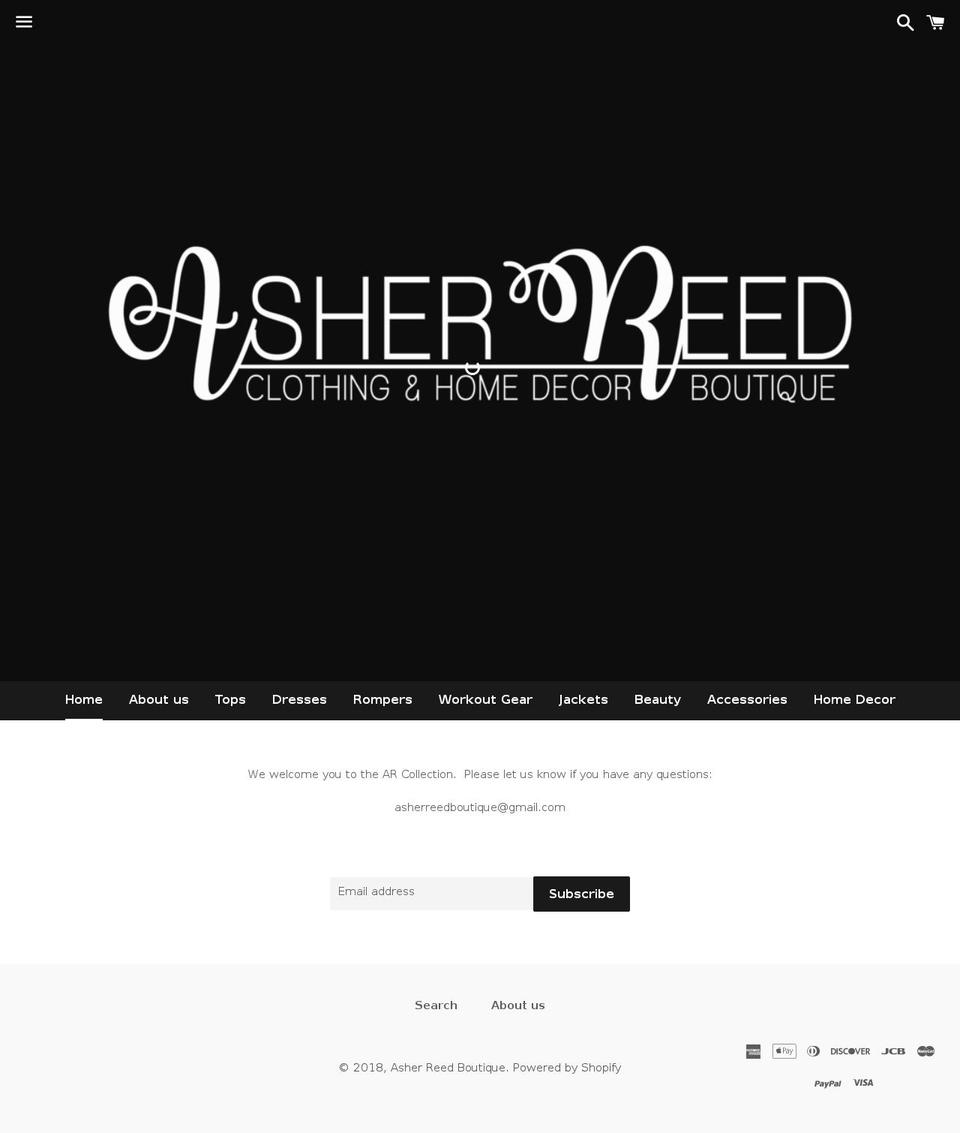 asherreed.com shopify website screenshot