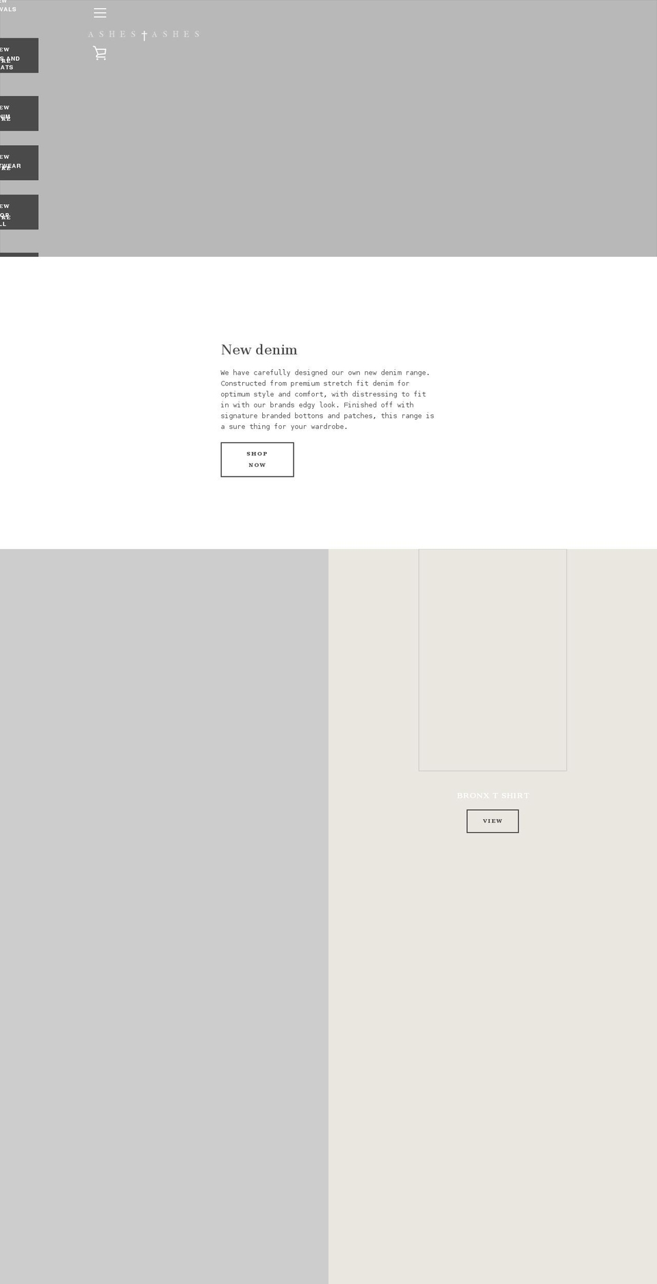 ashesuk.com shopify website screenshot