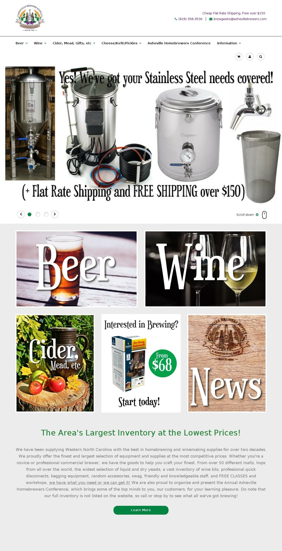 ashevillebrewers.com shopify website screenshot