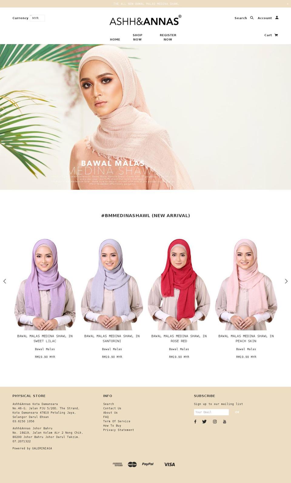 ashhannas.com shopify website screenshot