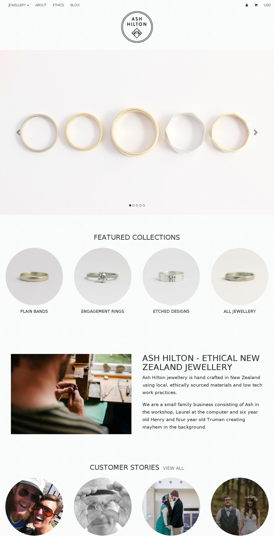 ashhilton.com shopify website screenshot