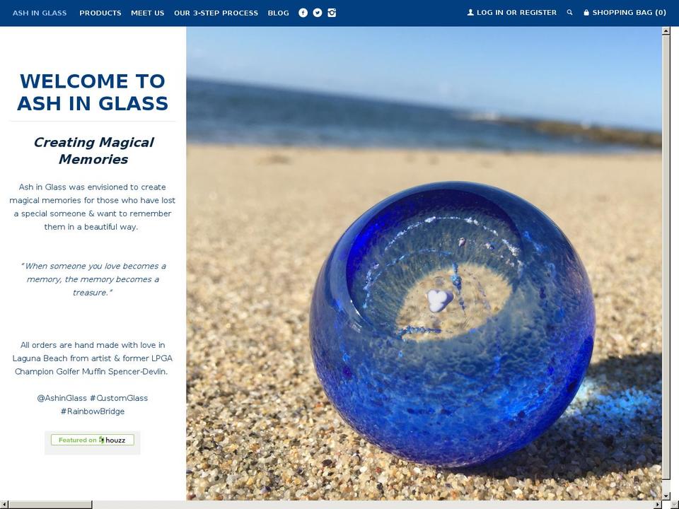 ashinglass.com shopify website screenshot