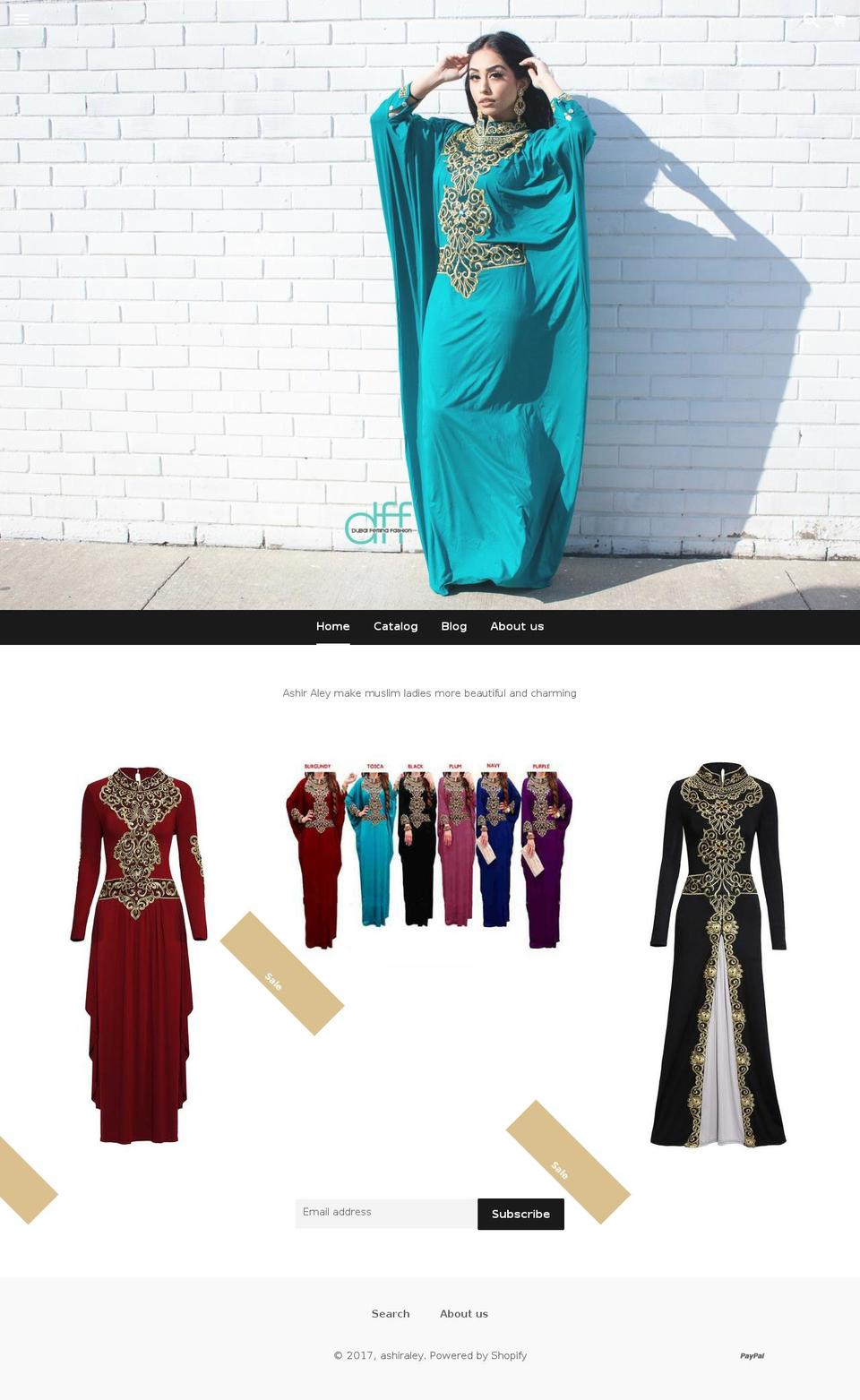 ashiraley.com shopify website screenshot
