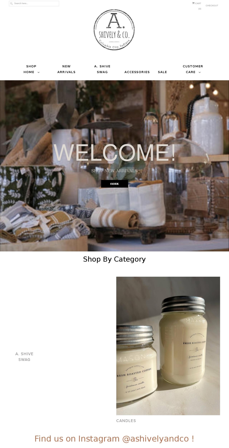 ashivelyandco.com shopify website screenshot