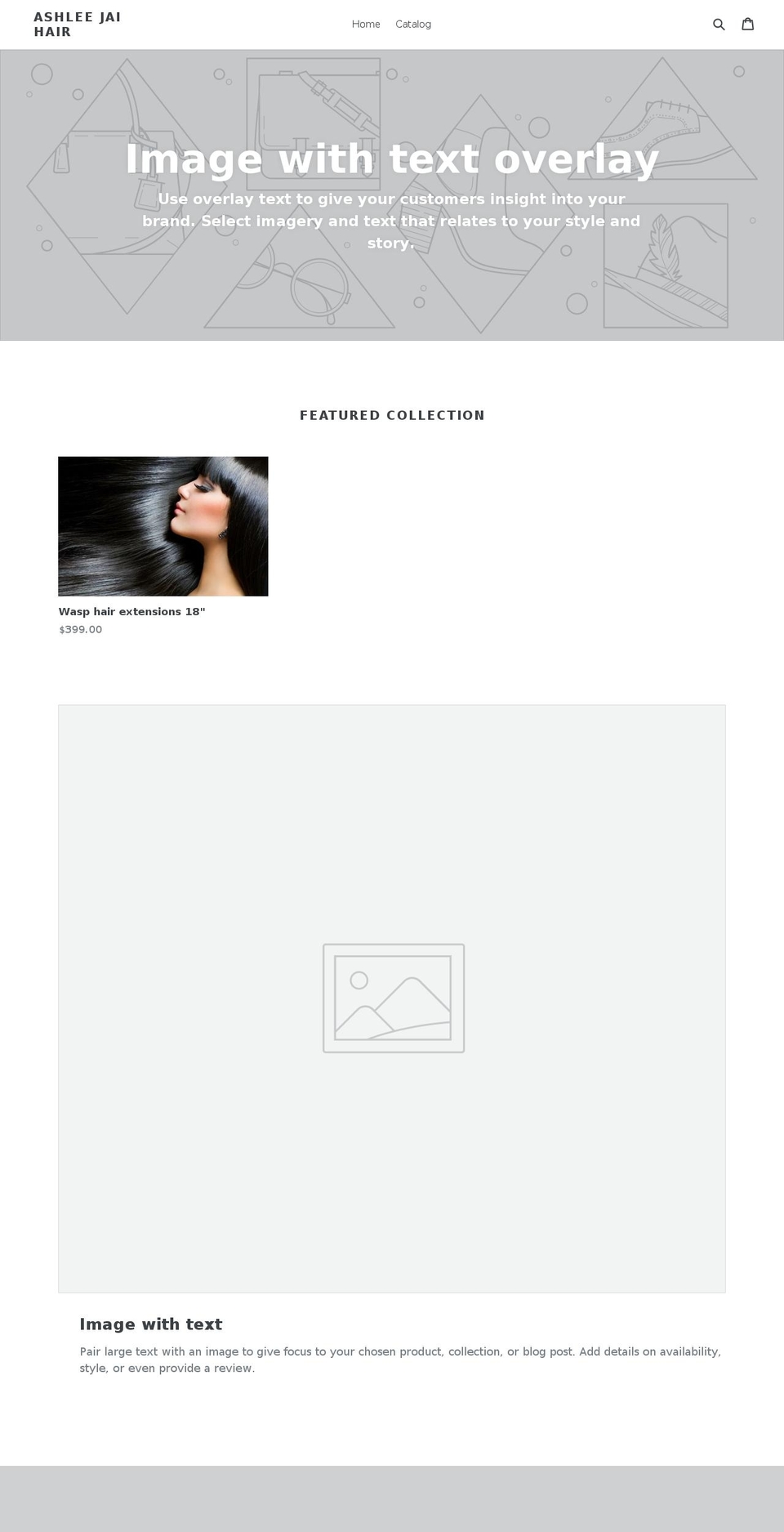 ashleejaihair.com — Shopify storefront screenshot