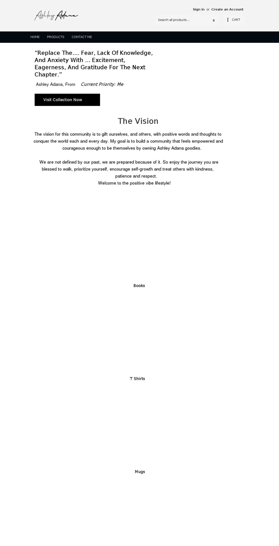 ashleyadana.com shopify website screenshot
