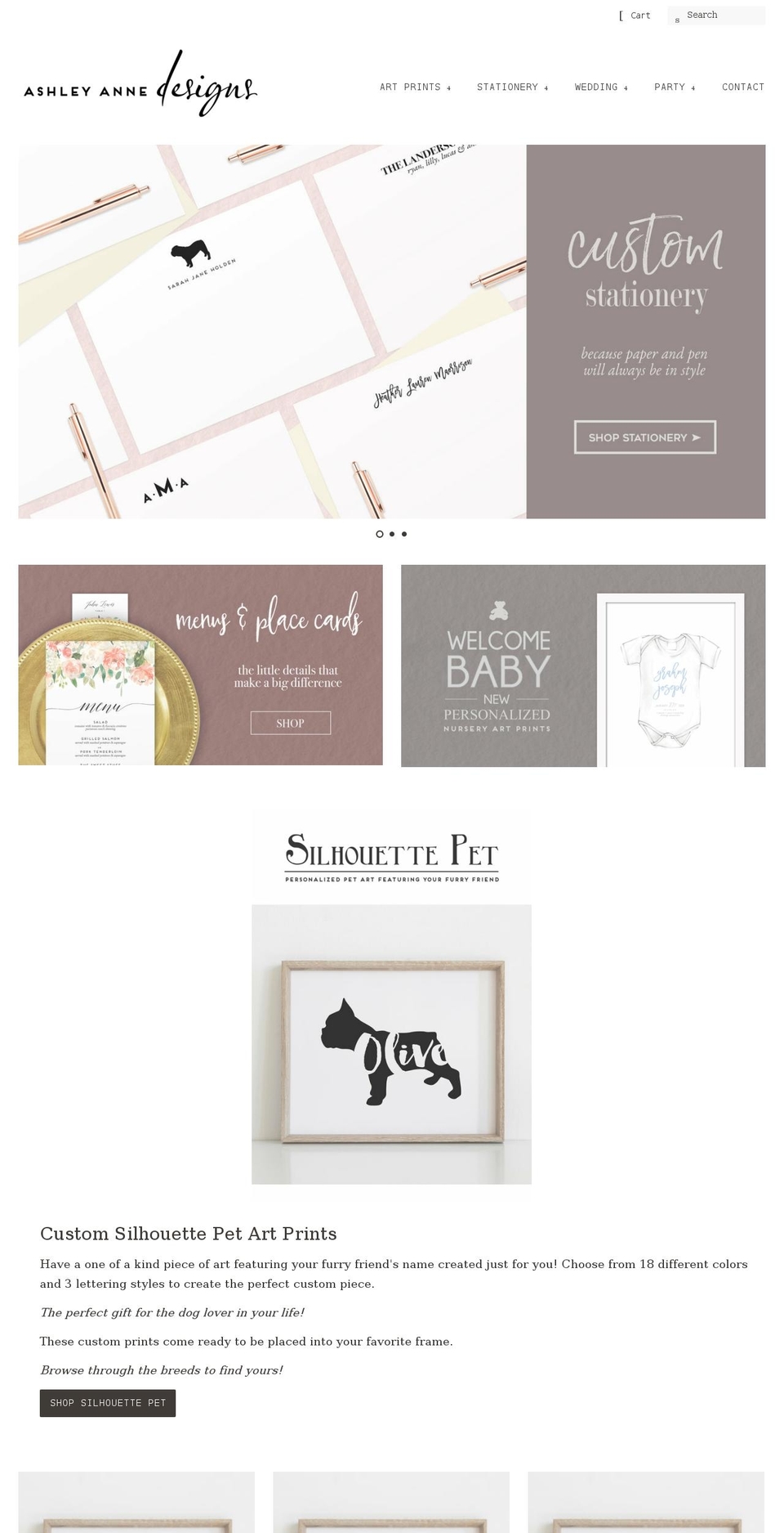 ashleyannedesigns.com shopify website screenshot