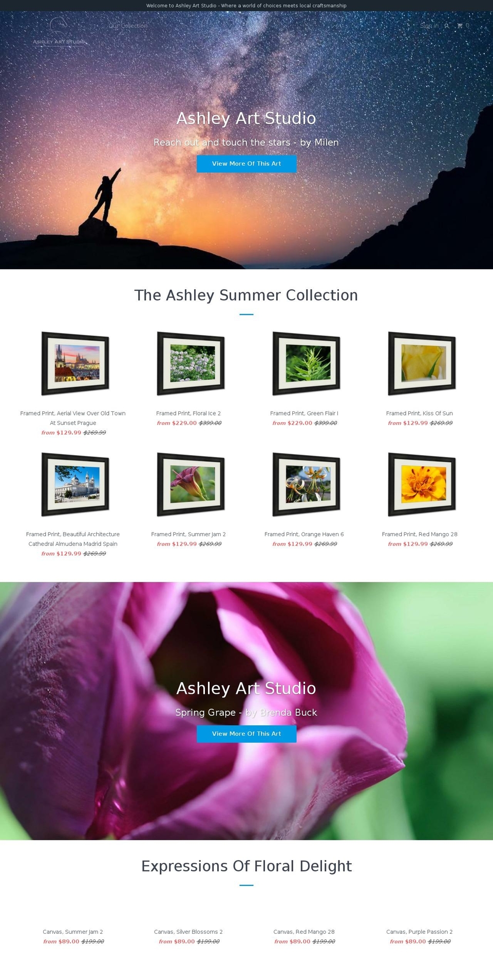 ashleyartstudio.com — Shopify storefront screenshot
