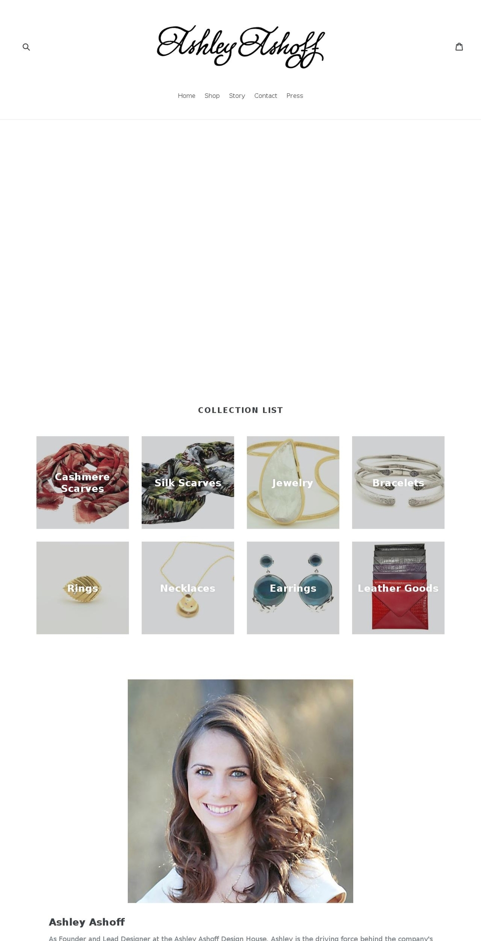 ashleyashoff.com shopify website screenshot