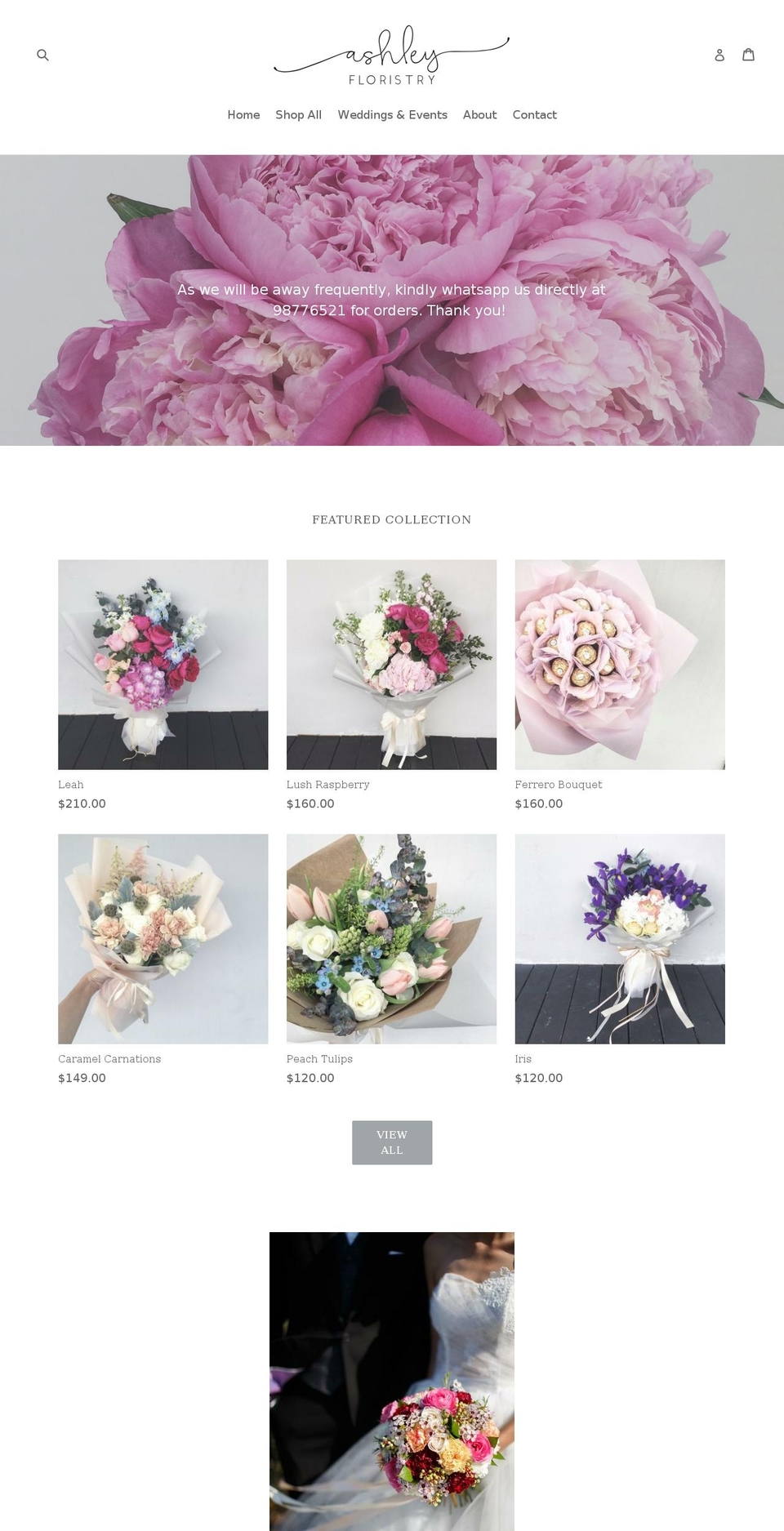 ashleyfloristry.com — Shopify storefront screenshot