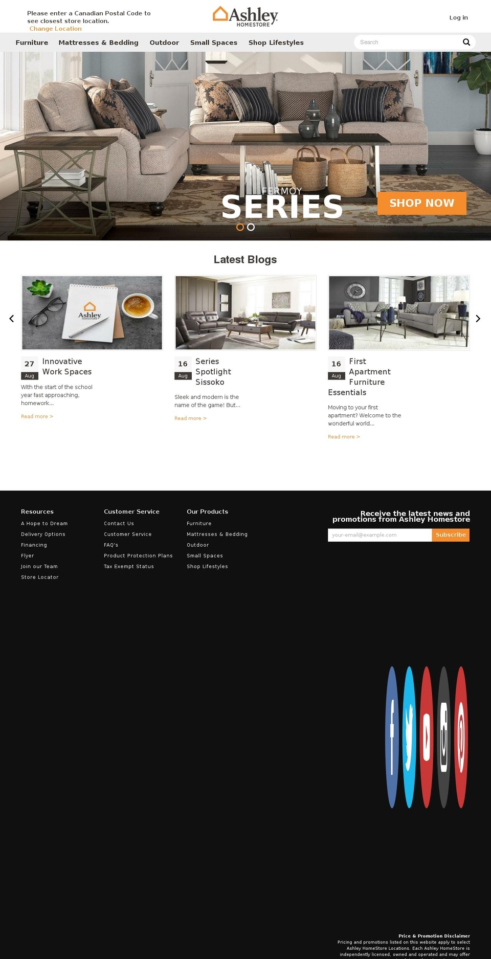 Production1 - Ashley Site Redesign - 201806 Shopify theme site example ashleyfurniture.ca