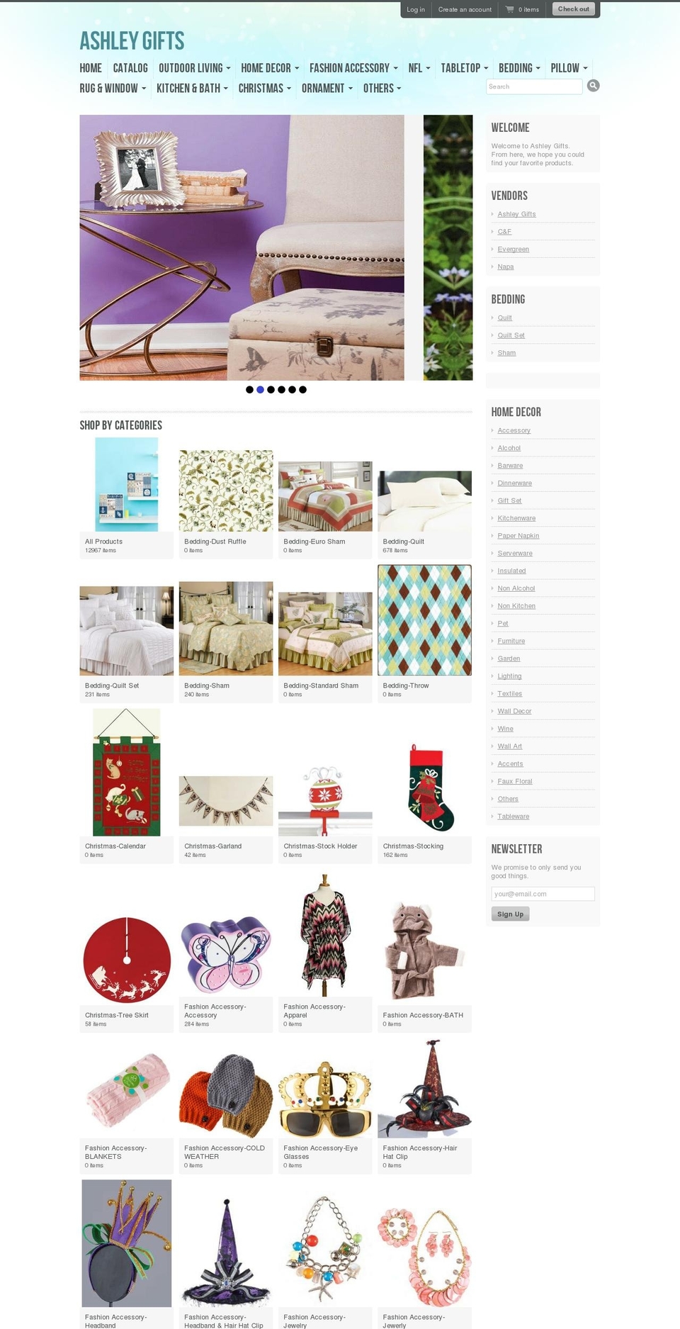 ashleygiftstore.com shopify website screenshot
