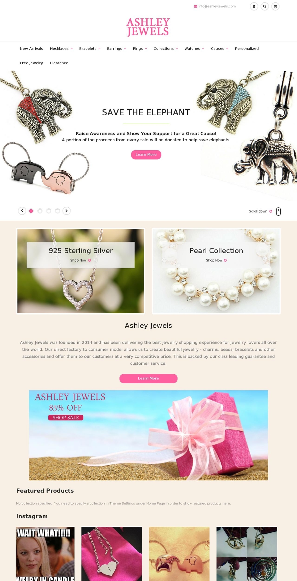 ashleyjewels.com shopify website screenshot