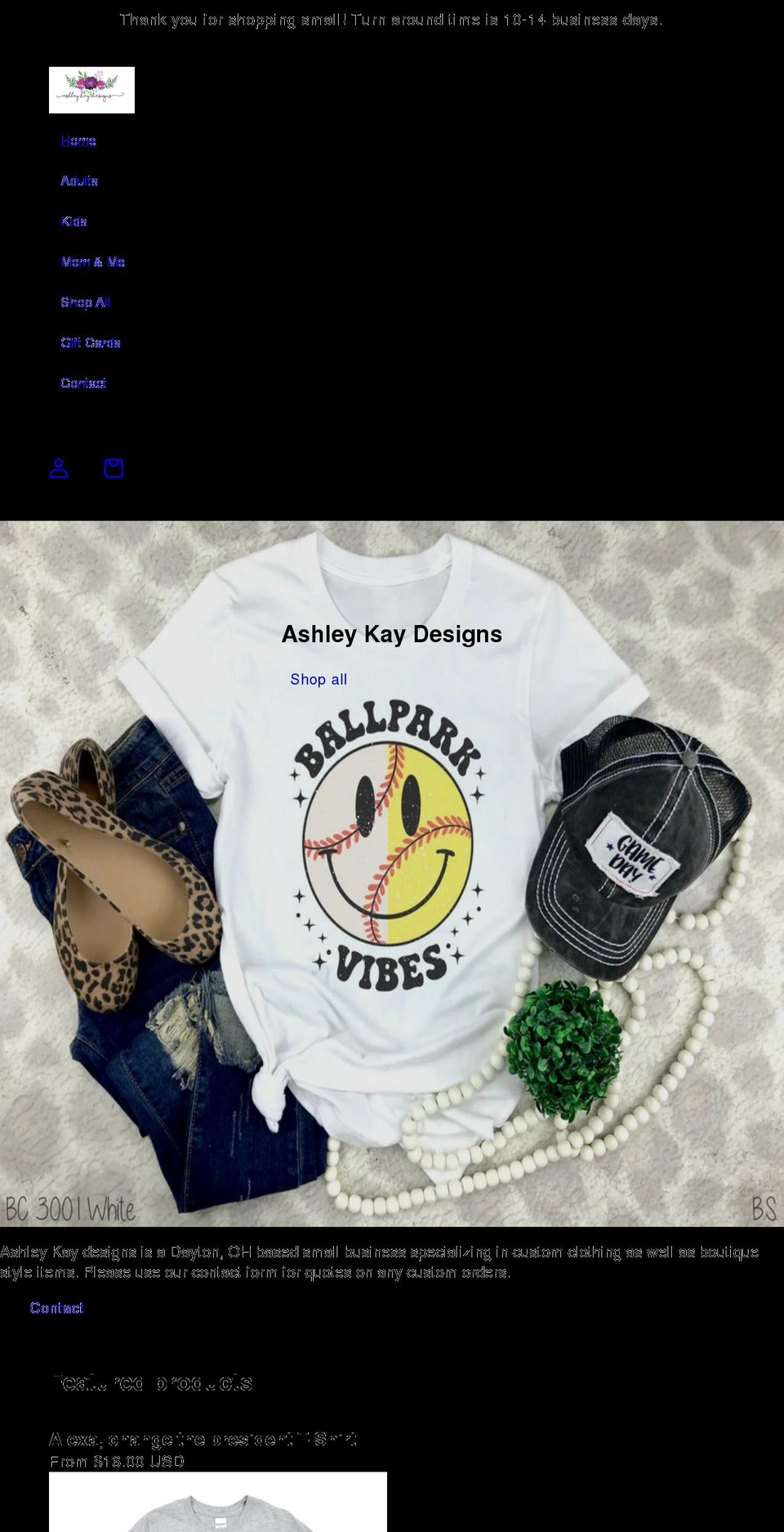 ashleykdesigns.com shopify website screenshot