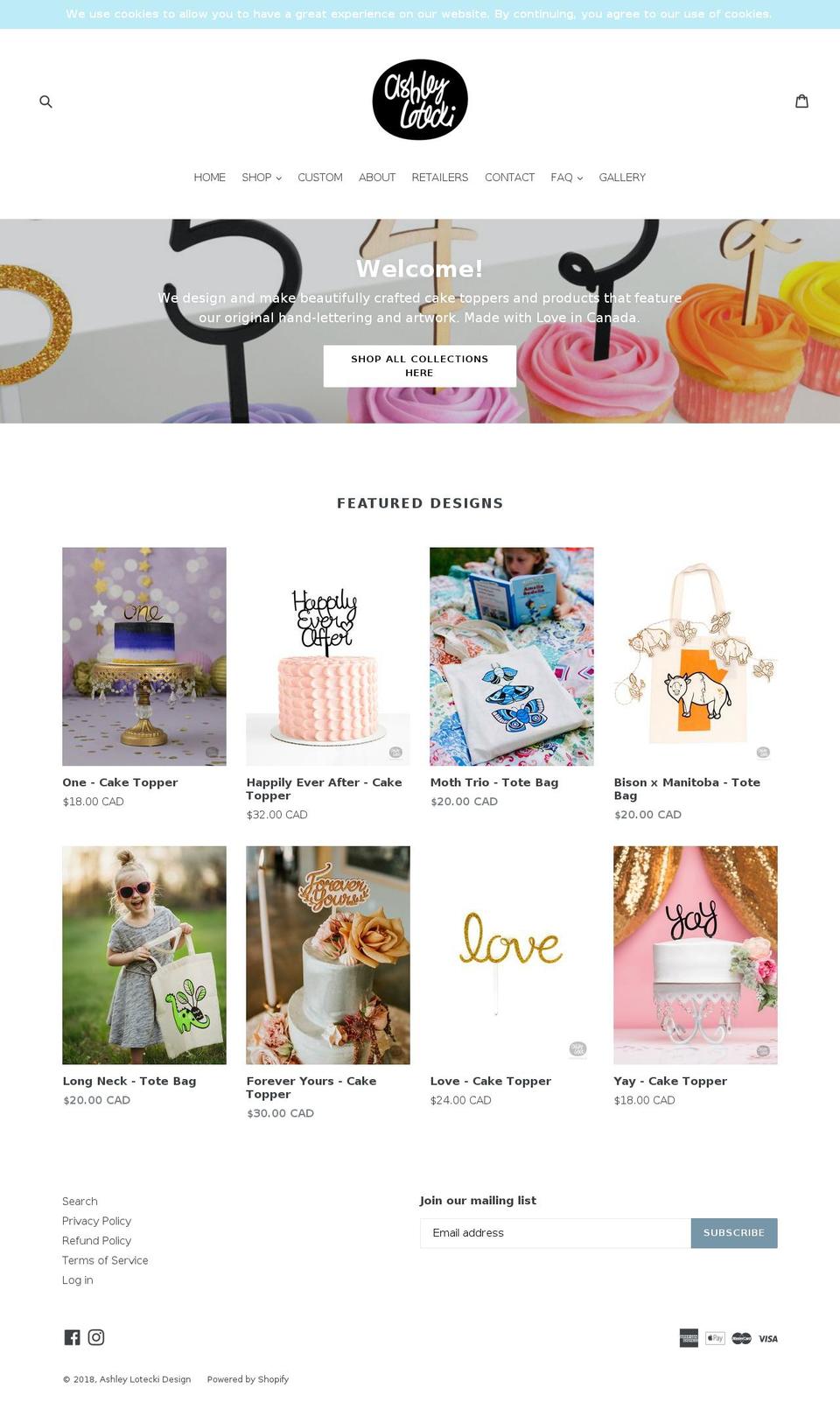 ashleyloteckidesign.com shopify website screenshot