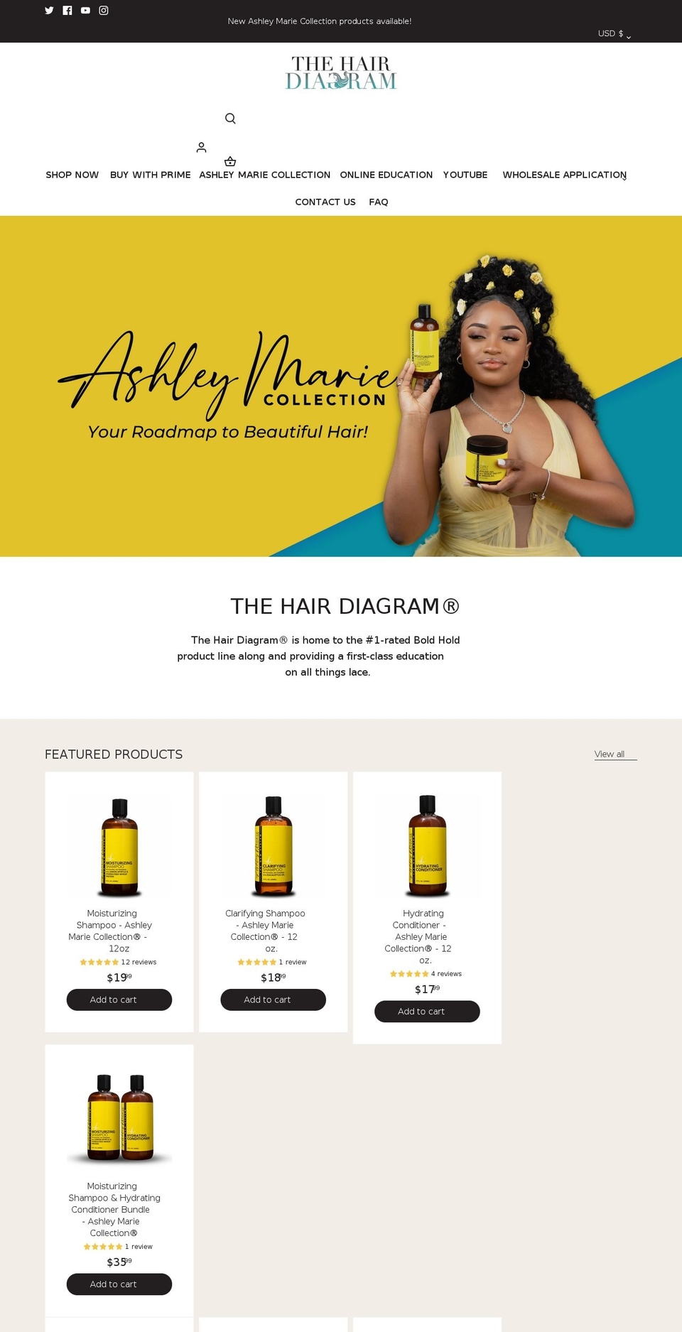 ashleymariecollection.com shopify website screenshot