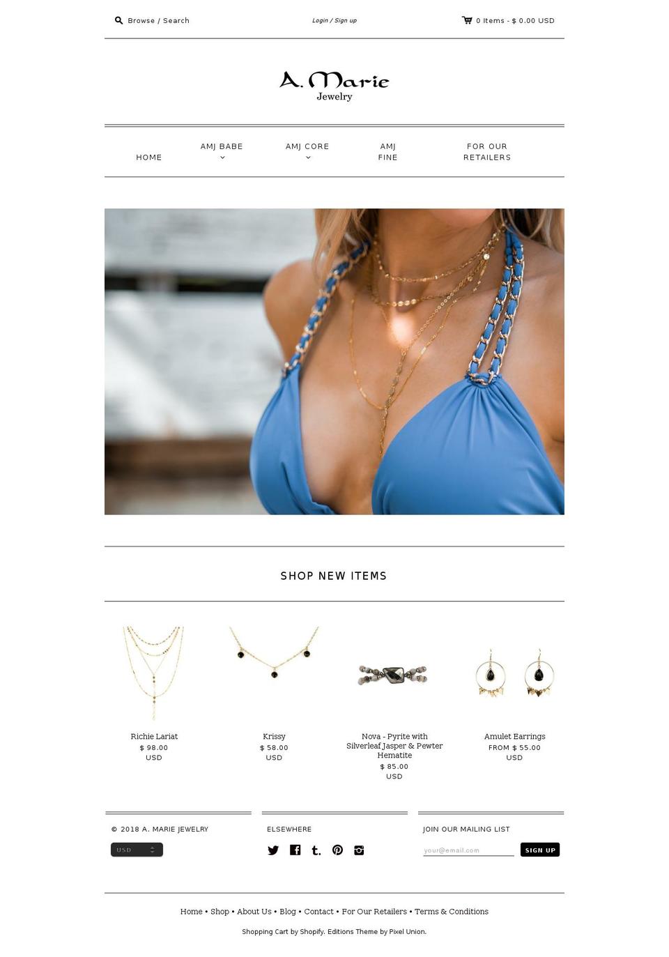 Copy of amarie Shopify theme site example ashleymariejewelry.net