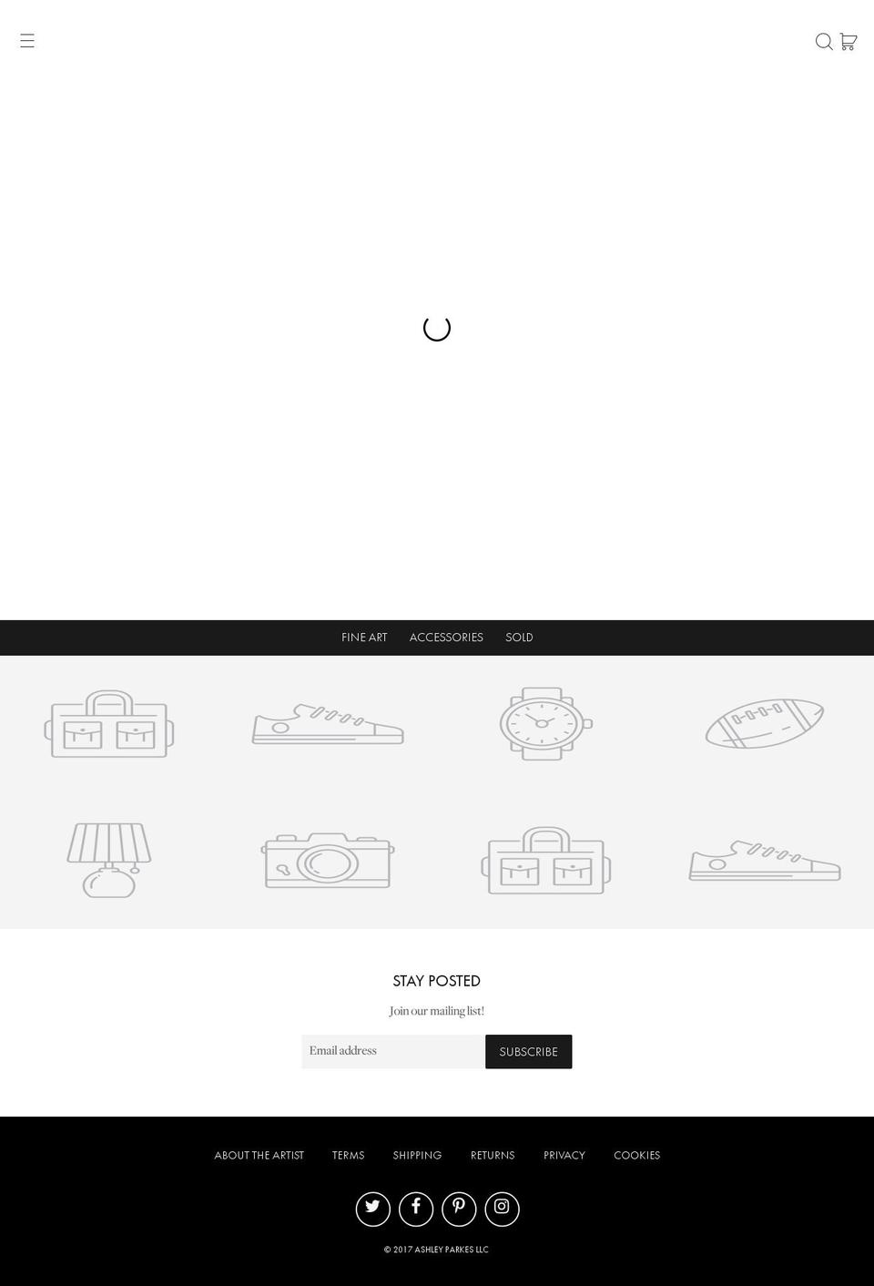 ashleyparkes.com shopify website screenshot