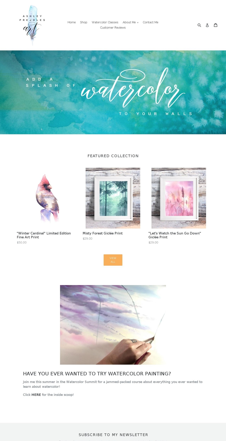ashleyprejolesart.com — Shopify storefront screenshot