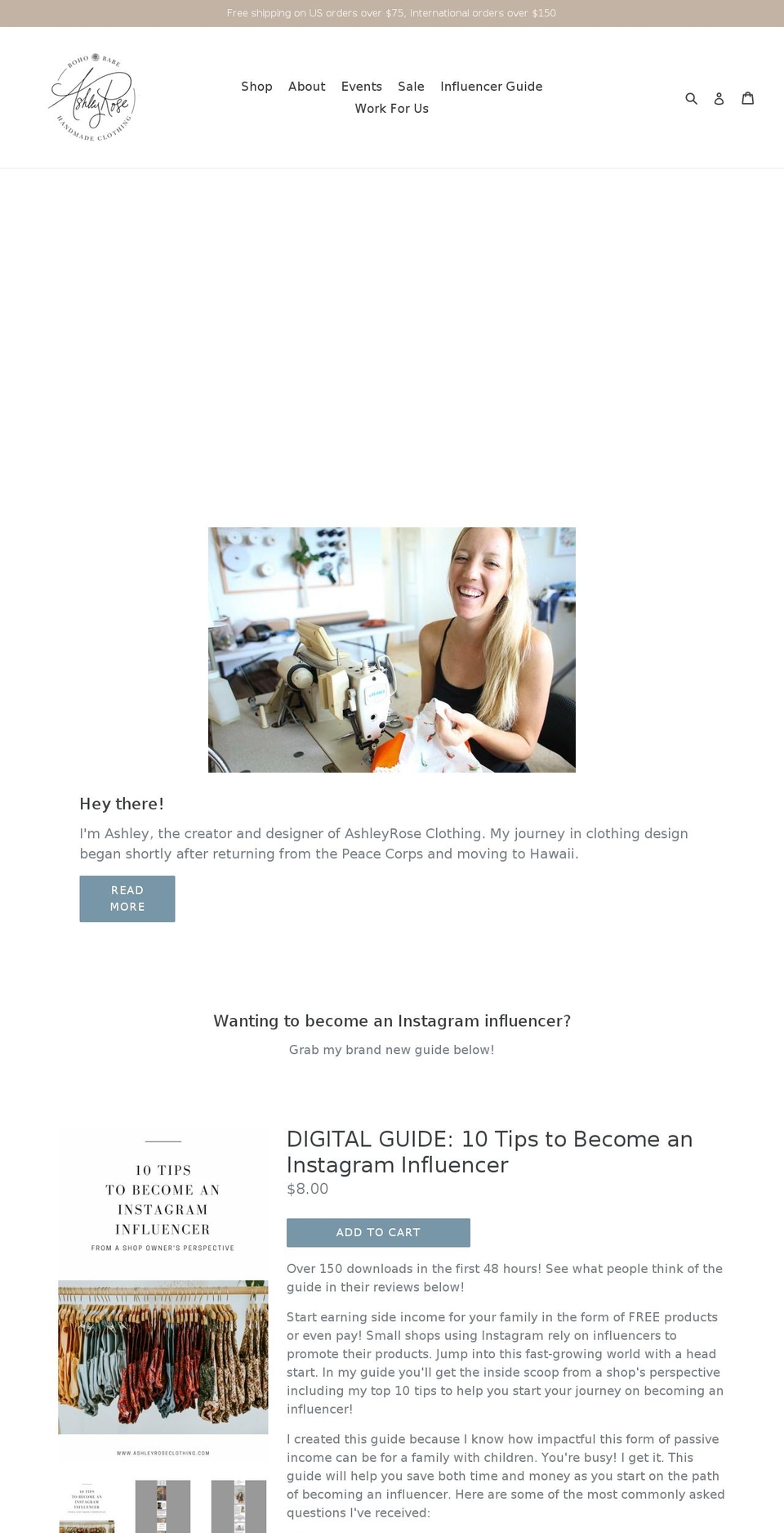 ashleyroseclothing.com — Shopify storefront screenshot