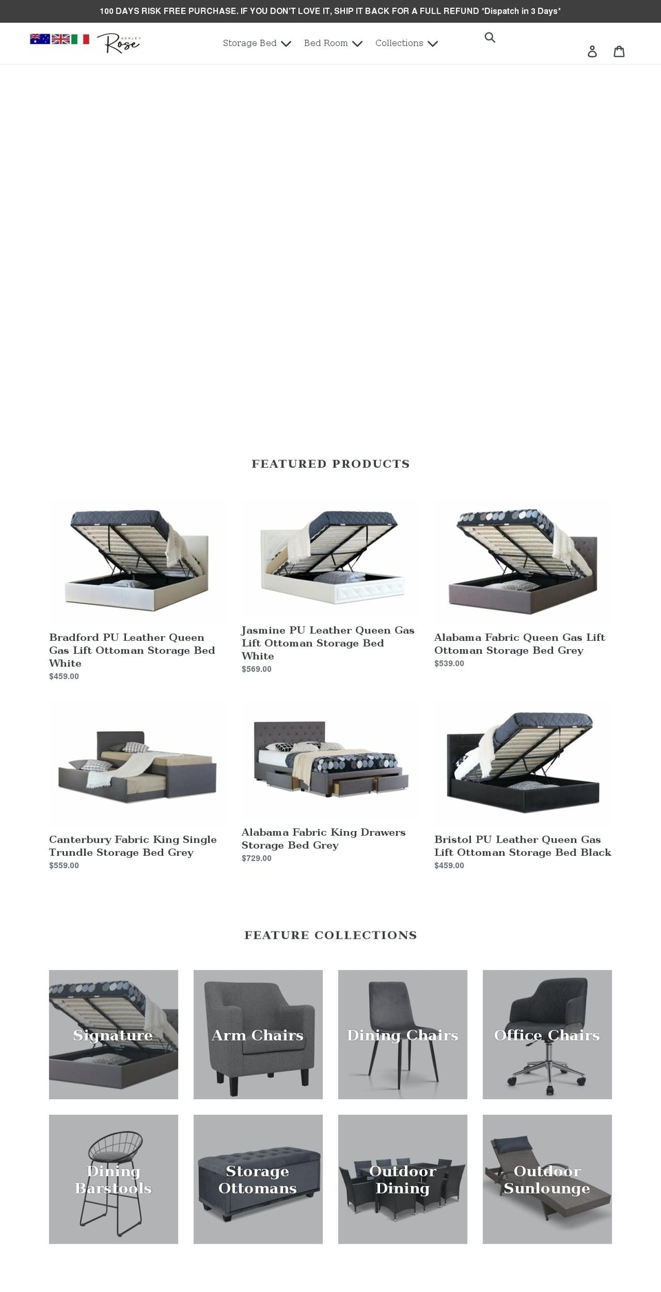 ashleyrosecollections.com shopify website screenshot