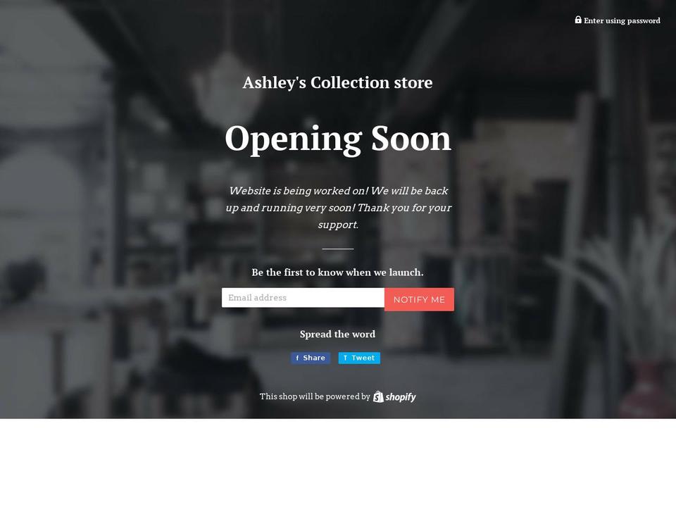 ashleyscollectionstore.com — Shopify storefront screenshot