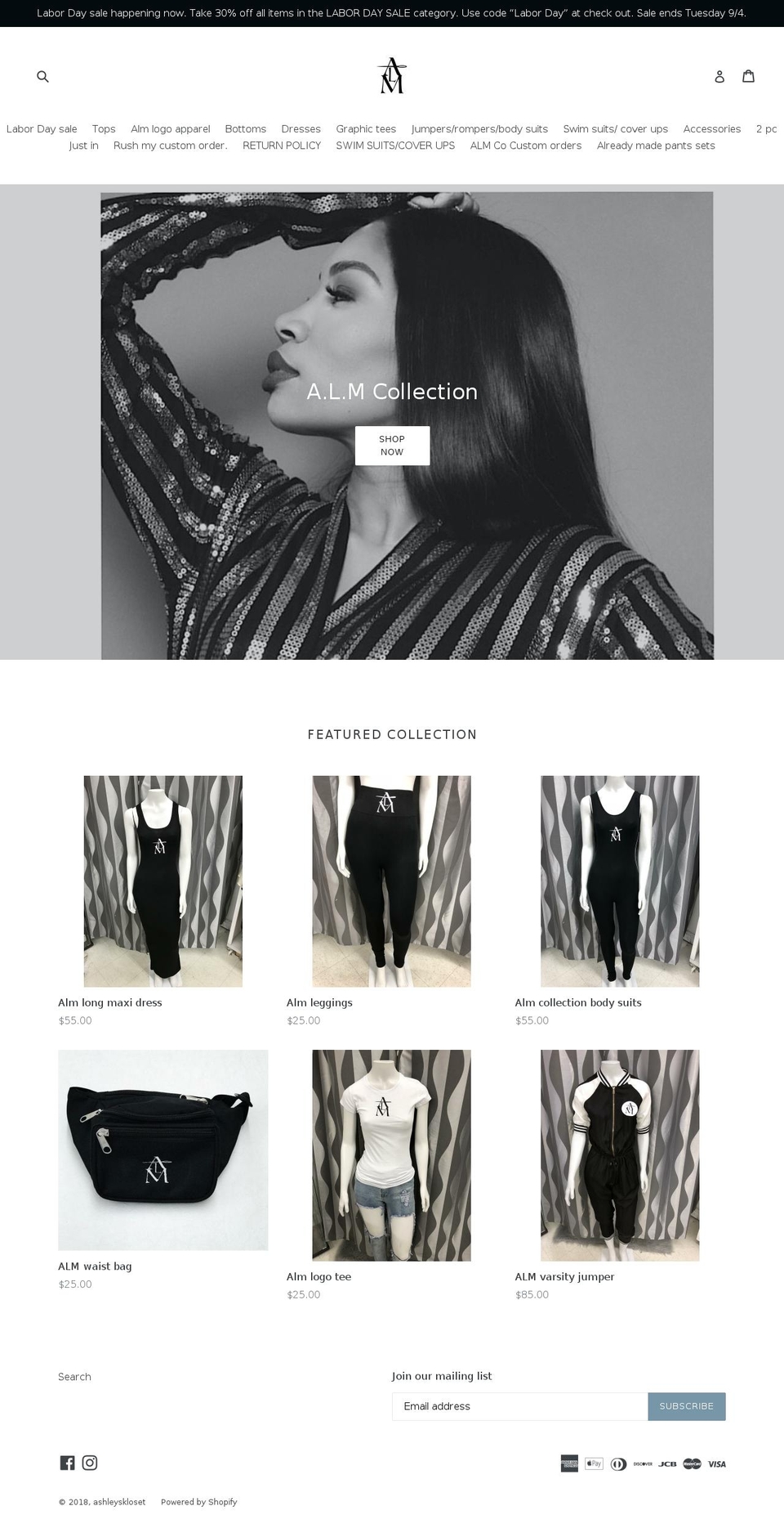 ashleyskloset.com shopify website screenshot