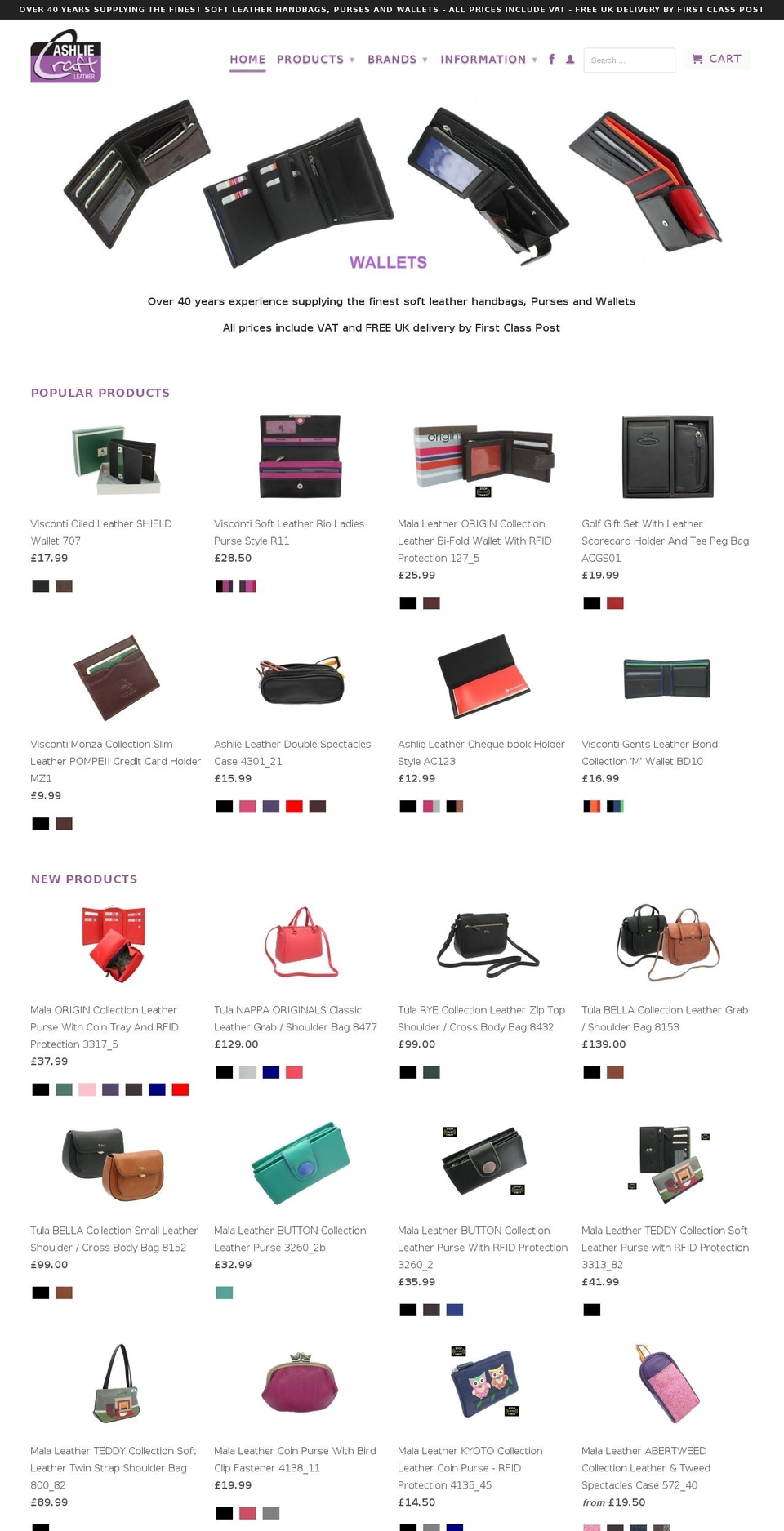 ashliecraftleather.co.uk shopify website screenshot