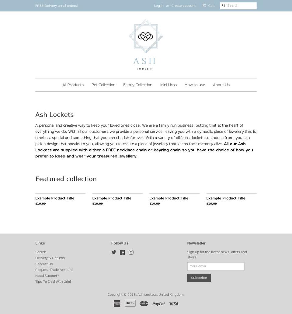 ashlocket.com — Shopify storefront screenshot